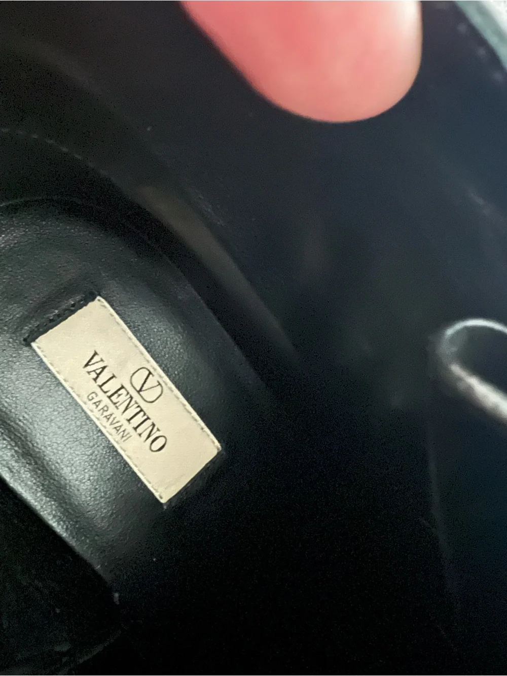 Valentino Garavani Black Leather Lug-Sole Ankle Boots with Studded Double Straps